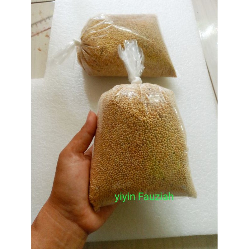 Milet putih milet pakan lovebird milet pakan burung 500gram