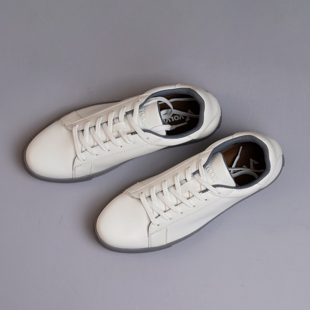 Rover White Grey | Sepatu Casual Sneakers Kasual Polos Ori Pria Cowok Lokal Footwear | FORIND x Volve