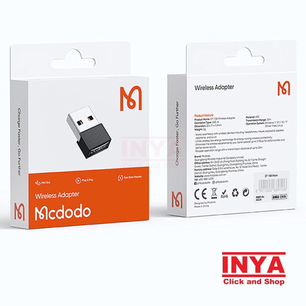 BLUETOOTH ADAPTOR MCDODO OT-1580 WIRELESS USB ADAPTOR V 5.1