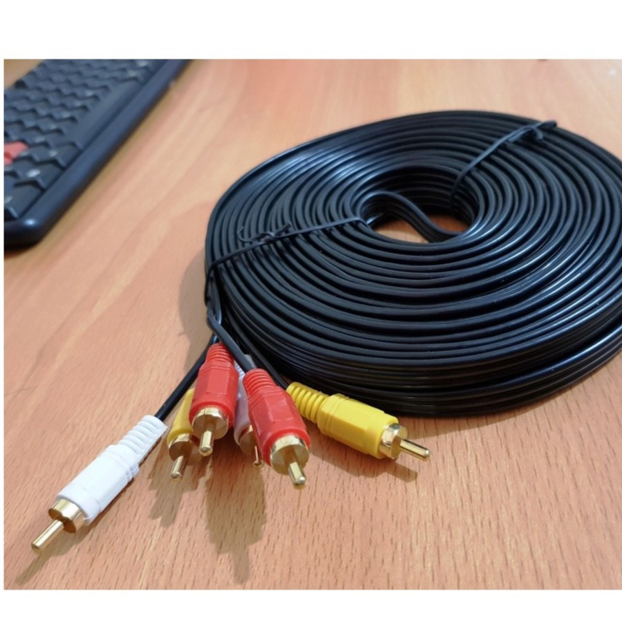 KABEL RCA 3 TO RCA 3 10 METER / VIDEO AV / KABEL MERAH PUTIH KUNING 10M