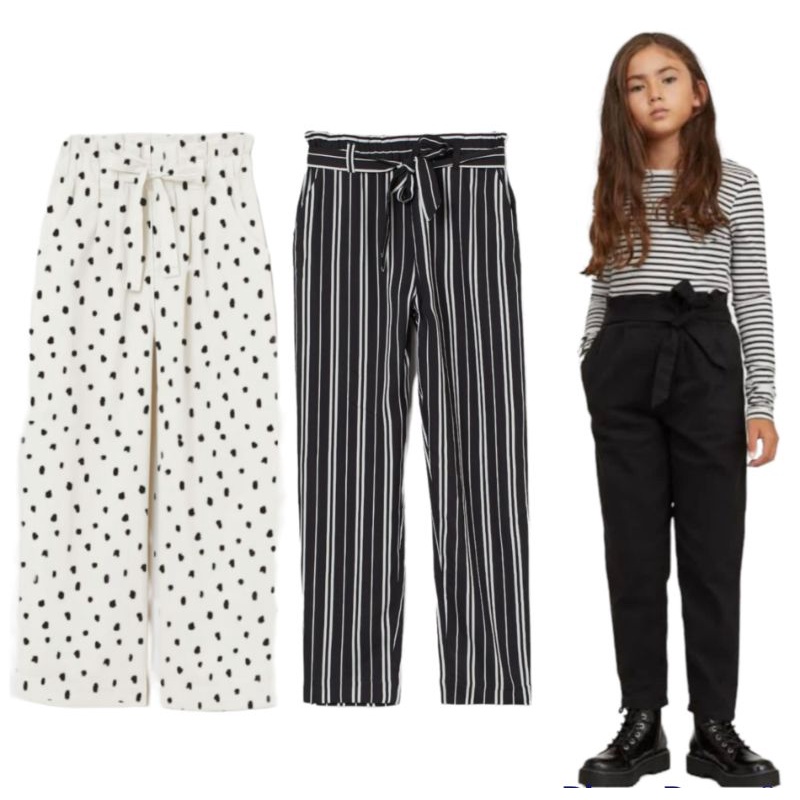 celana panjang kulot anak perempuan hnm / paper bag pants hnm