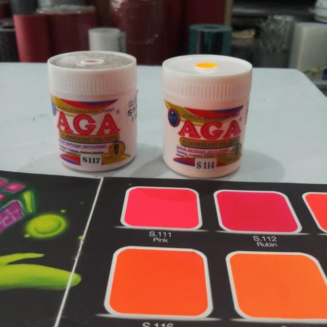 

~^~^~^] Cat aga. cat akrilic 100 cc warna fluorscent. warna scothlight.