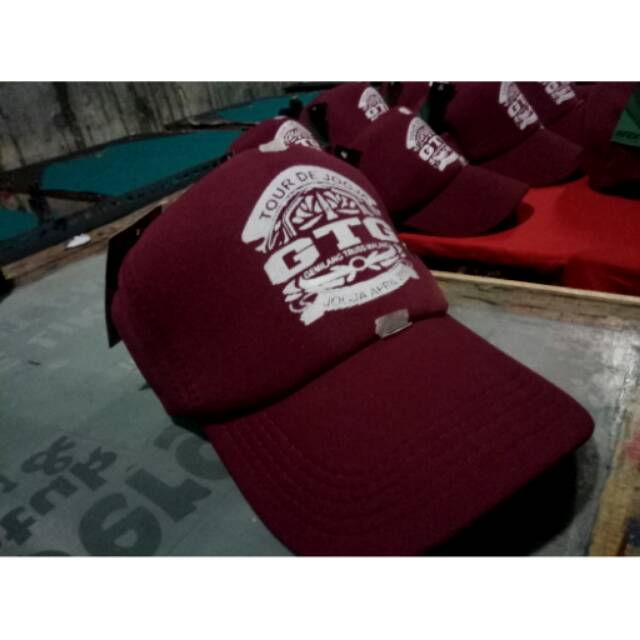 Topi polos, sablon, desain request