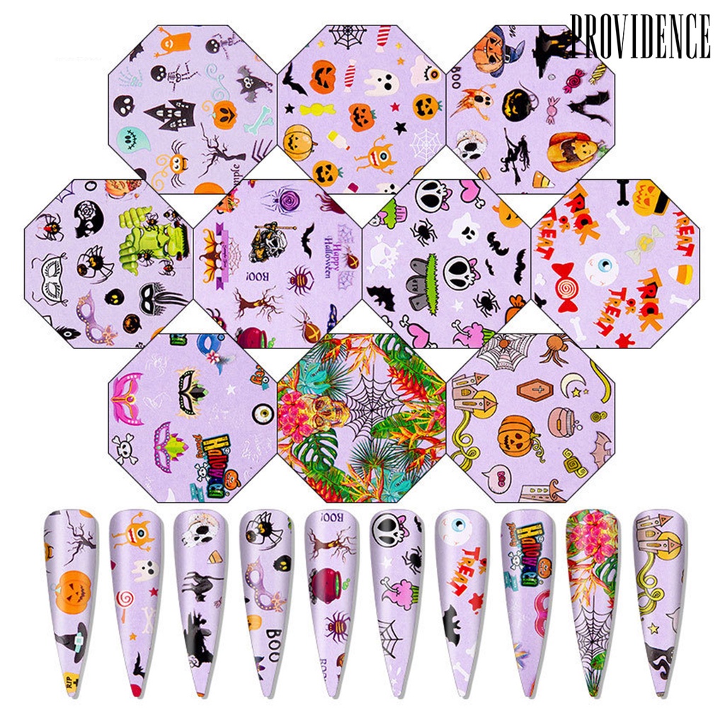 Providence 10Pcs/Pack Manicure Decal Easy to Apply Lightweight Paper Painted Nail Transfer Sticker for Christmas