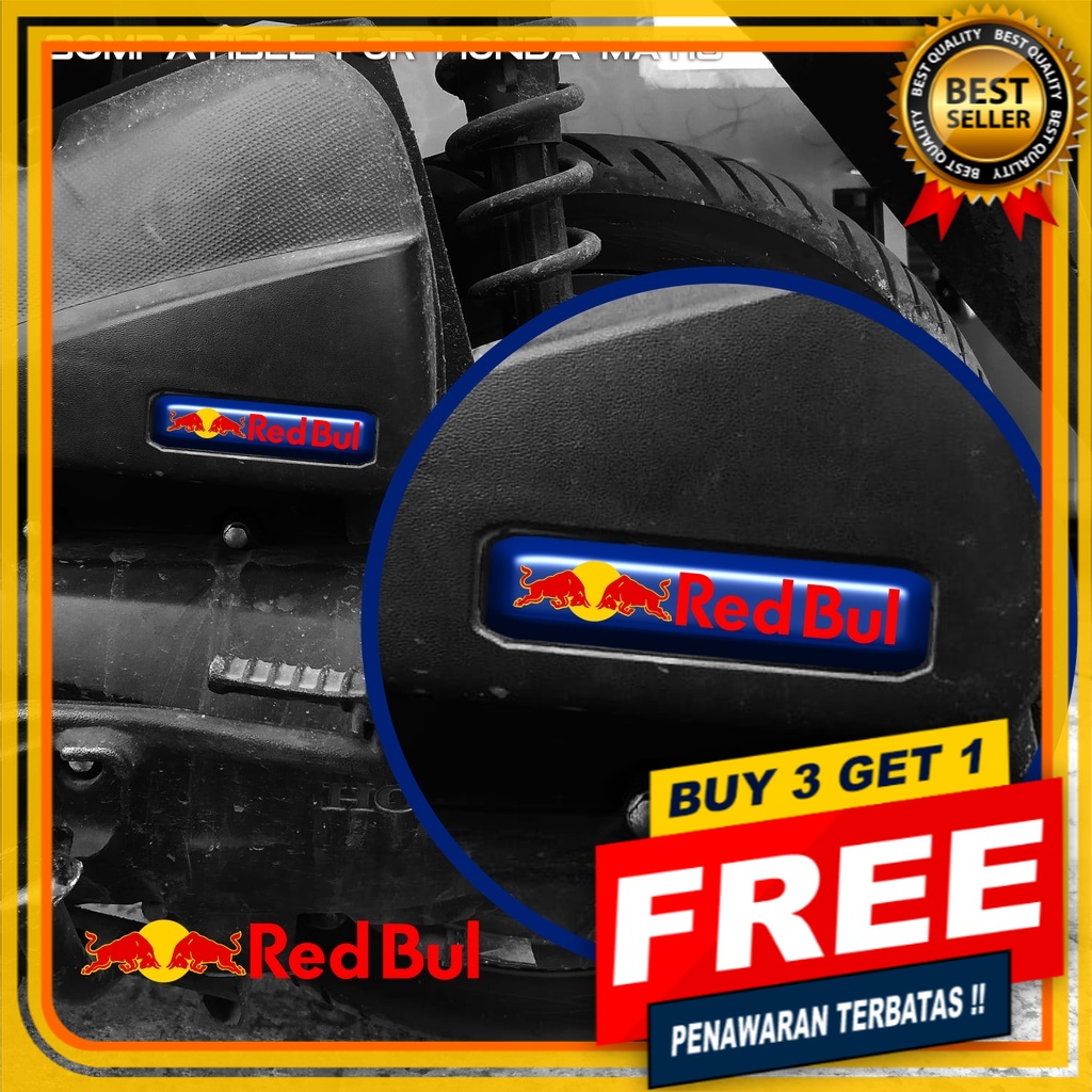 [BISA COD] STIKER AKSESORIS MOTOR HONDA EMBLEM TIMBUL ESP 3D LOGO REDBULL BOX FILTER VARIO BEAT SCOO
