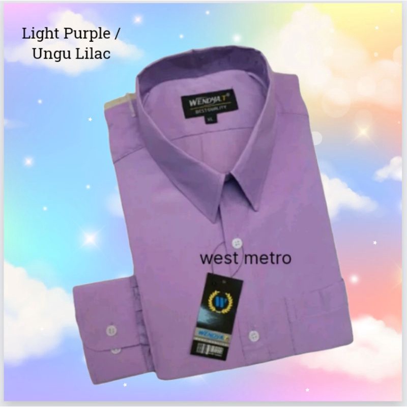 Kemeja Pria Warna Ungu Muda  /Ungu Muda Lilac Lengan Panjang/ Kemeja Formal ( SELALU READY STOCK )