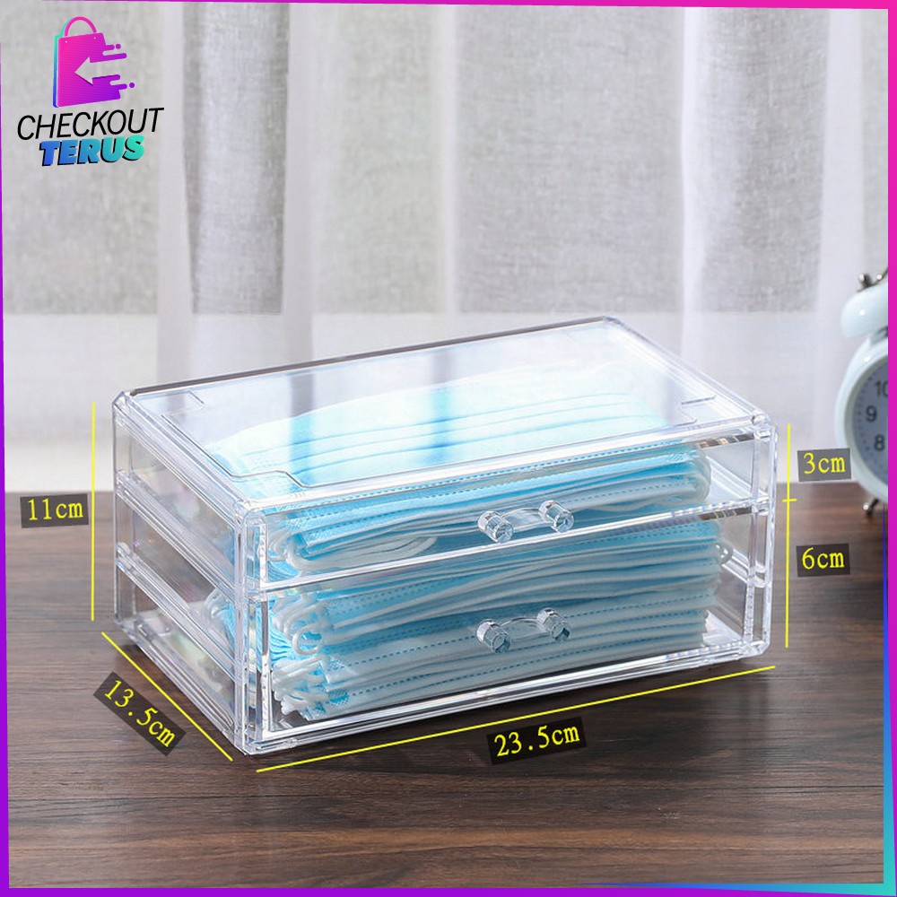 CT K105 Kotak Serbaguna Rak Bening Kotak Masker Transparan Acrylic Organizer Box Kotak Penyimpanan Masker