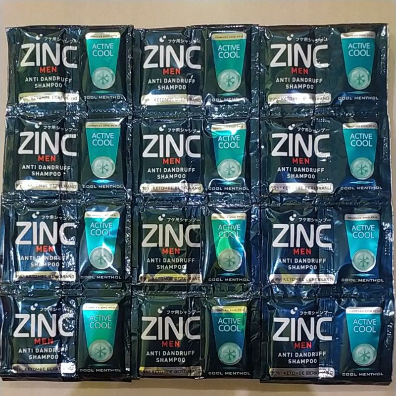 Jual Zinc Anti Dandruff Active Cool Shampoo, shampoo sachet Zinc satu