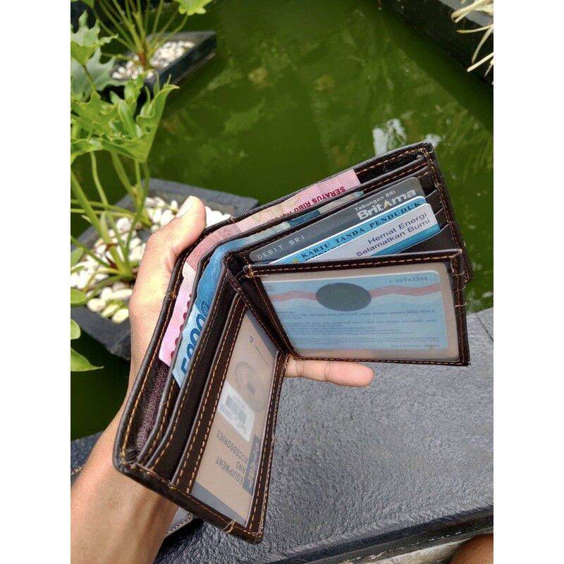 DOMPET PRIA FULL KULIT ASLI/DOMPET KULIT ASLI REAL PICT 100% / Dompet Kulit Pria Dompet Resleting dalam, Dompet mewa Lipat / 0DOMPET KULIT PRIA ASLI RED TAB