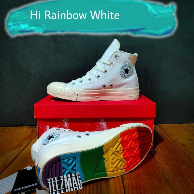 CONVERSE 70's HIGH RAINBOW WHITE | SEPATU CONVERSE PUTIH