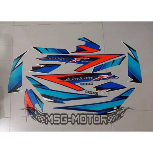 Striping & stiker satria fu 2007 biru
