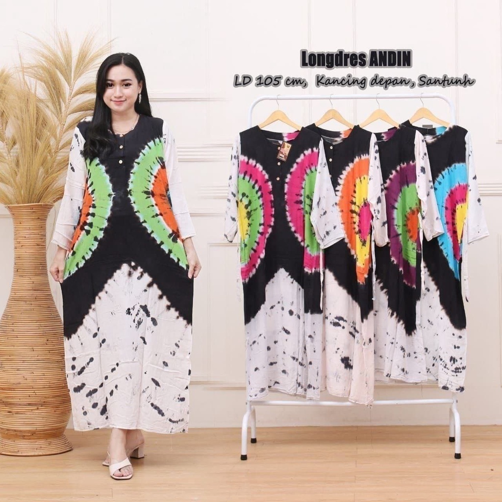 LONGDRRESS Daster lengan panjang gradasi | BATIK SULMIT | busui rayon adem