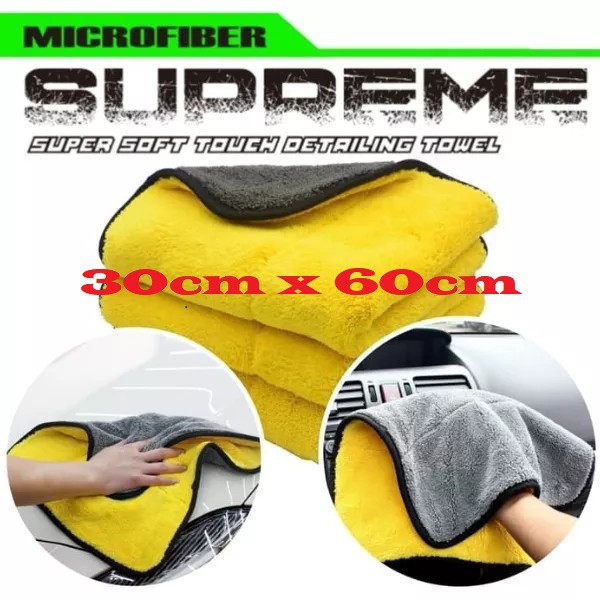 KAIN LAP MICROFIBER 30x60 SERBA GUNA DUA SISI WARNA 500gsm HARGA PABRIK