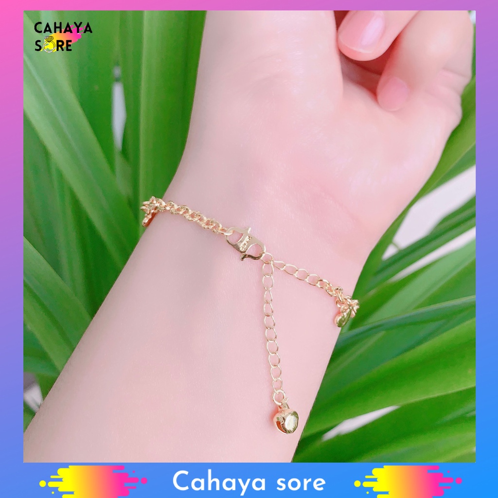 Gelang Xuping Gold Gelang Tangan Dewasa Rantai Permata Love Hace G19