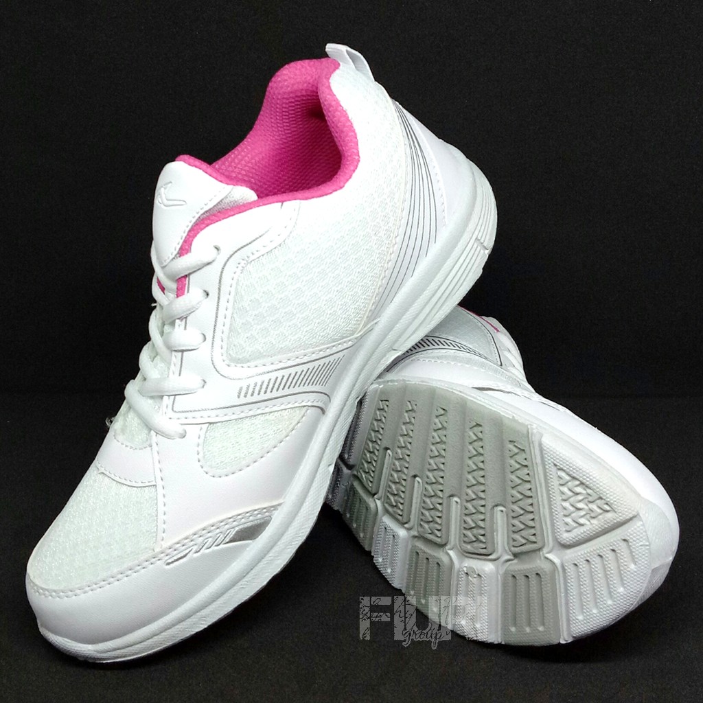 FIURI - Pro ATT Original - LGP 680 Putih Pink 37-40 - Sepatu Kets Sneakers Wanita - Sepatu Olahraga Sport Wanita - Sepatu Casual - Sepatu Jogging Lari Fitness Gym Senam Wanita - Sepatu Anak Perempuan Cewek -Sepatu Sekolah Bertali SD SMP SMA