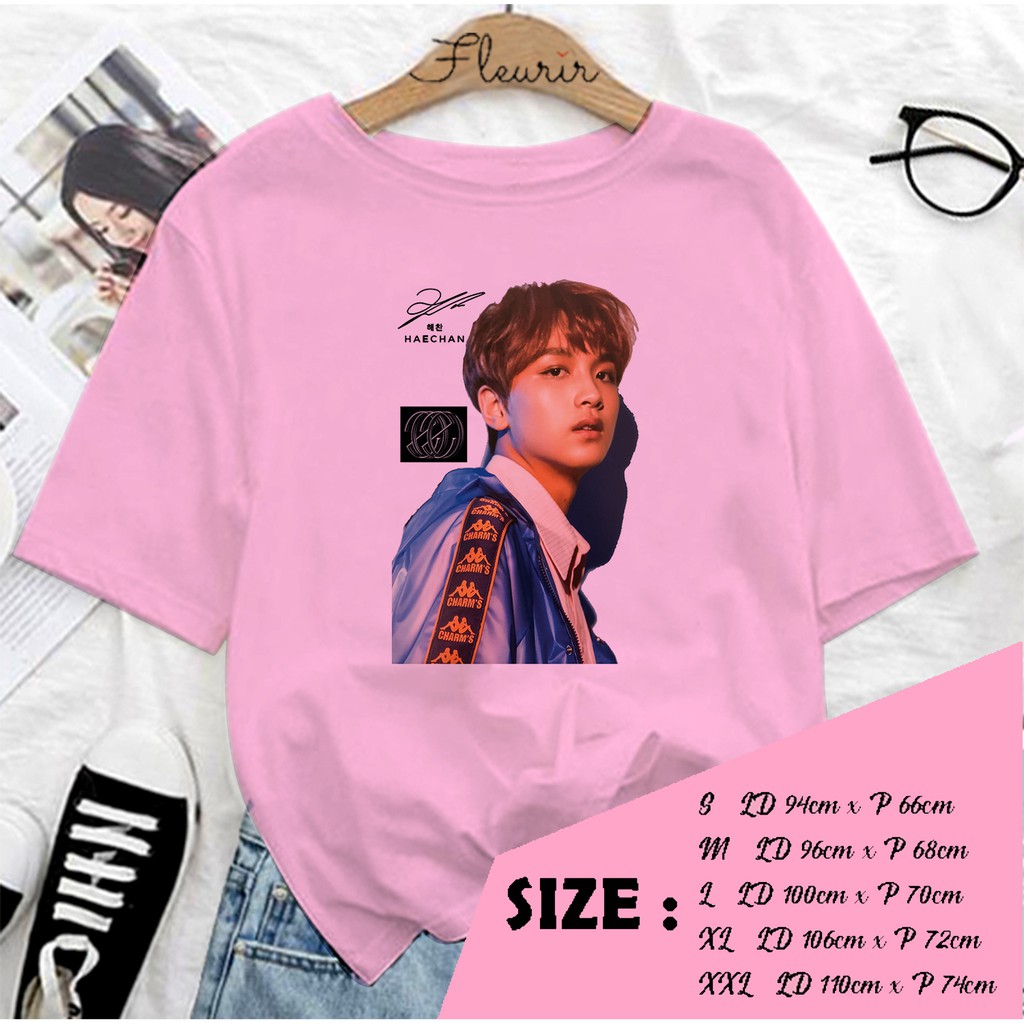 FLEURIR - KAOS KPOP NCT HAECHAN FACE WANITA DEWASA LENGAN PENDEK TEE