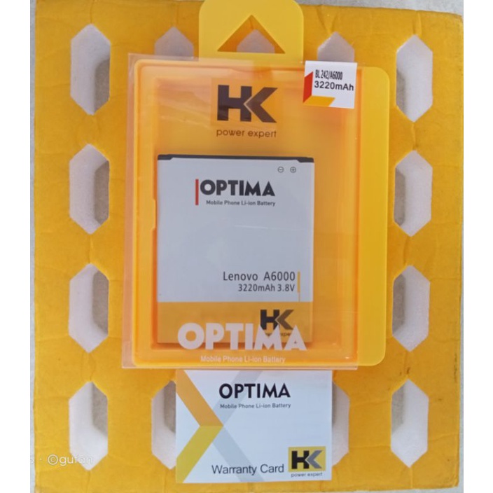 Baterai HK Optima LENOVO A6000 / BL242 Double Power