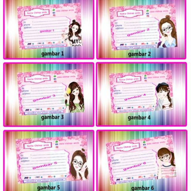 

stiker kirim olshop korea cute pink