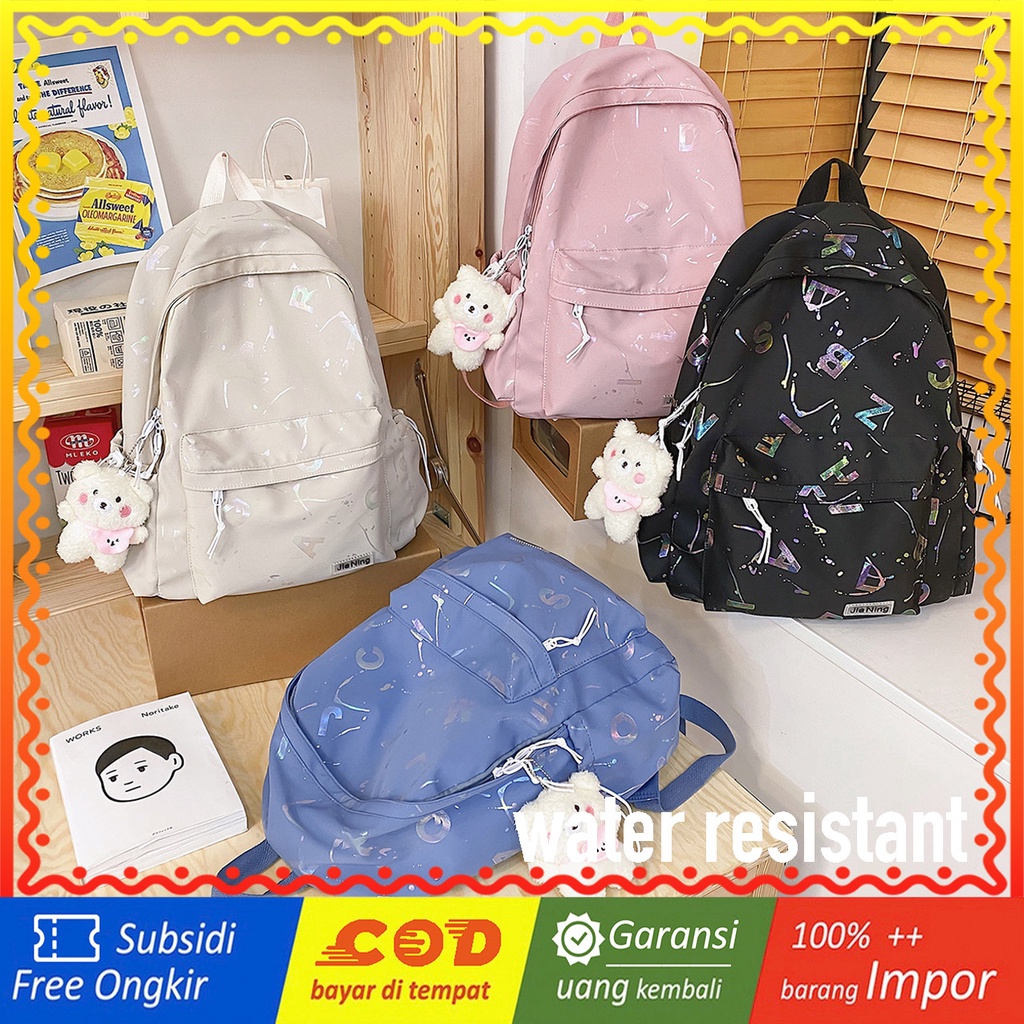 WYK107 Tas Ransel Wanita Pria Sekolah Kuliah JiaNing Backpack School Impor TKM