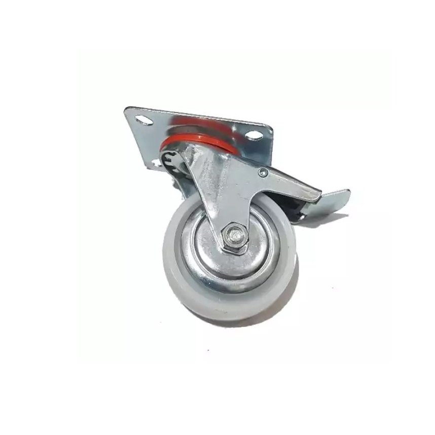 Roda Trolley / Trolly / Troli Nylon Nilon 3&quot; Inch Rem Swivel Brake