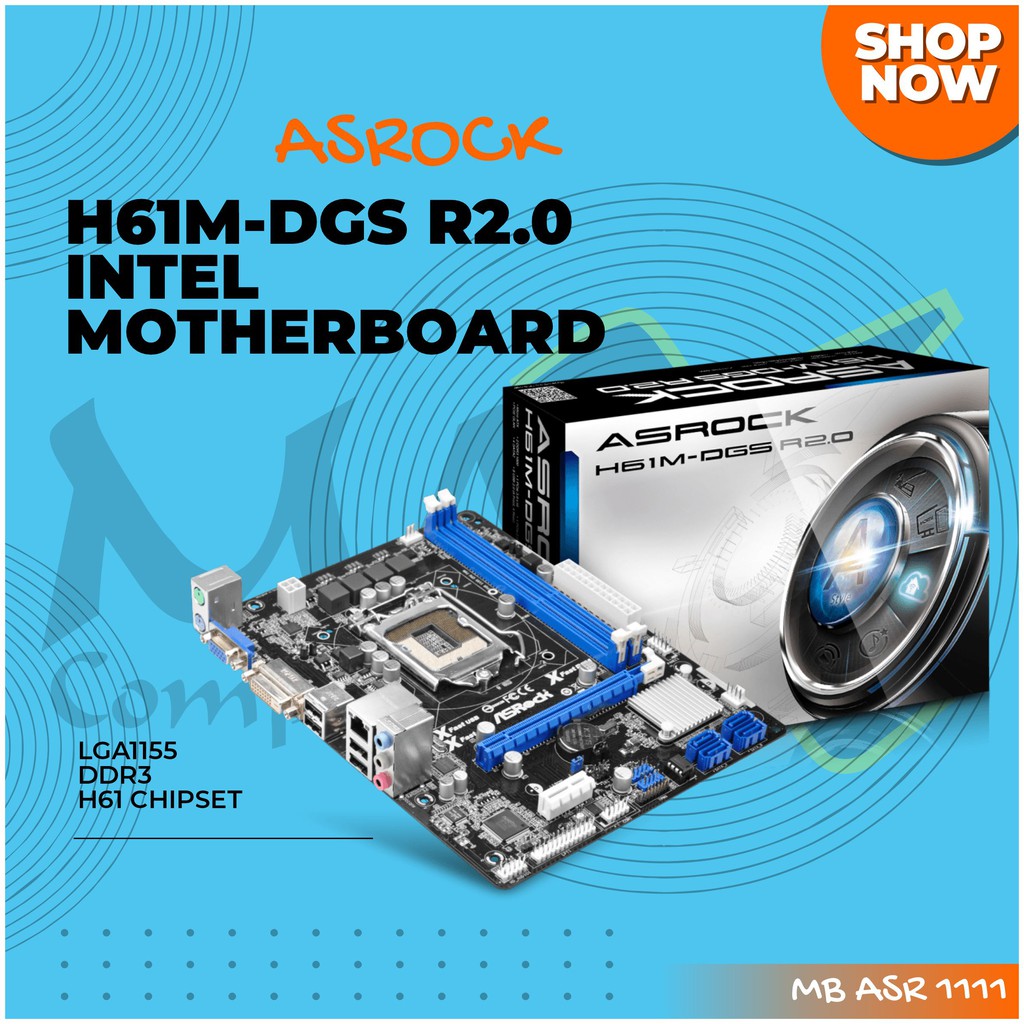 Jual ASRock H61M-DGS R2.0 LGA1155 DDR3 1600 Up Tp 16GB Supports XFast ...