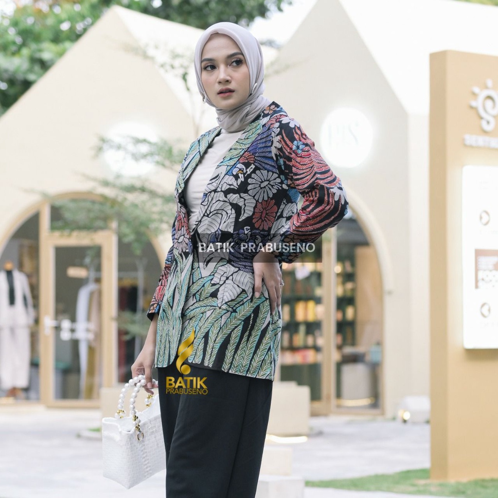 Blazer Patricia Tunik Batik Wanita Modern Blouse Atasan Kondangan Tunik Murah Kualitas Premium Origi