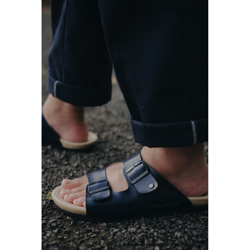 EARTH NAVY |FORIND x Local Goods| Original Sendal Jepit Kulit Kasual Pria/Cowok Sandal Footwear