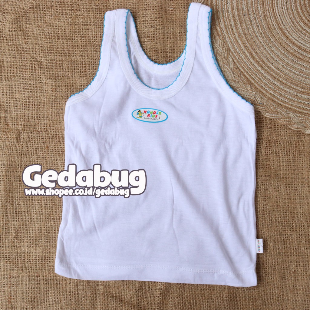 6 Pcs - Singlet Kaos Dalam Anak WONDER Kids | Perlengkapan Pakaian Anak Unisex | Gedabug