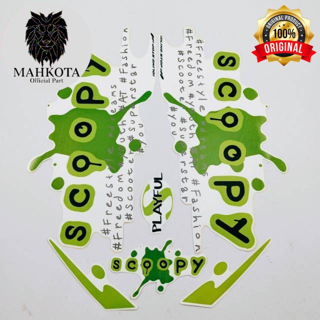 Original Asli Striping Stiker Polet list motor motor honda scoopy 2017 playful hijau list body stand