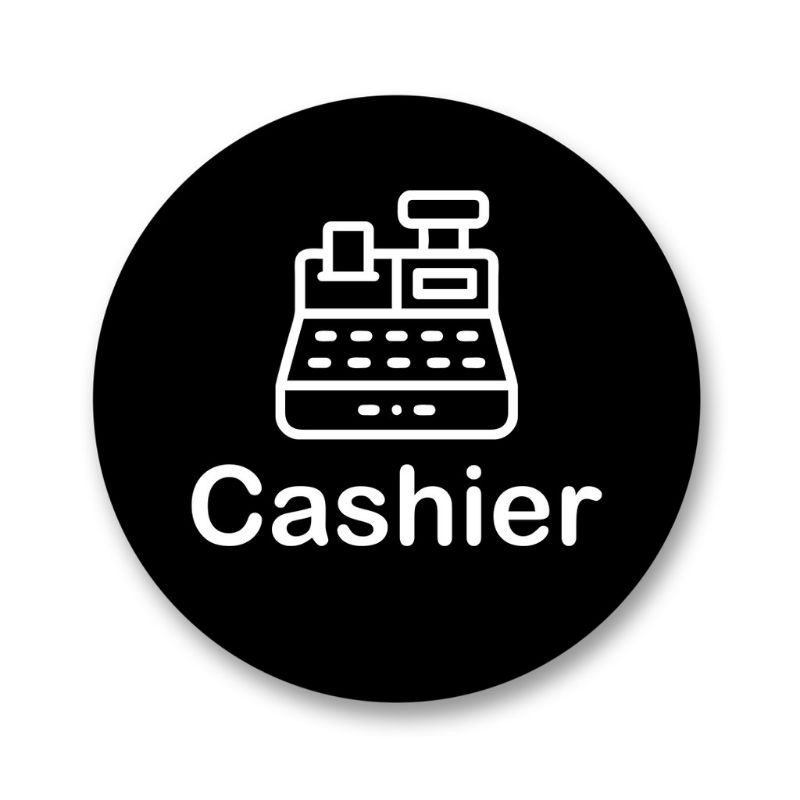 papan nama ruangan - signage - cashier wall decor - papan label kasir