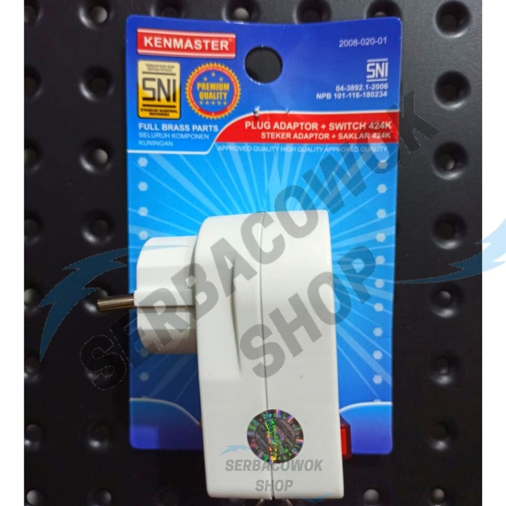 Kenmaster Steker Listrik Plug Adaptor + Saklar Switch 424K Termurah Berkualitas