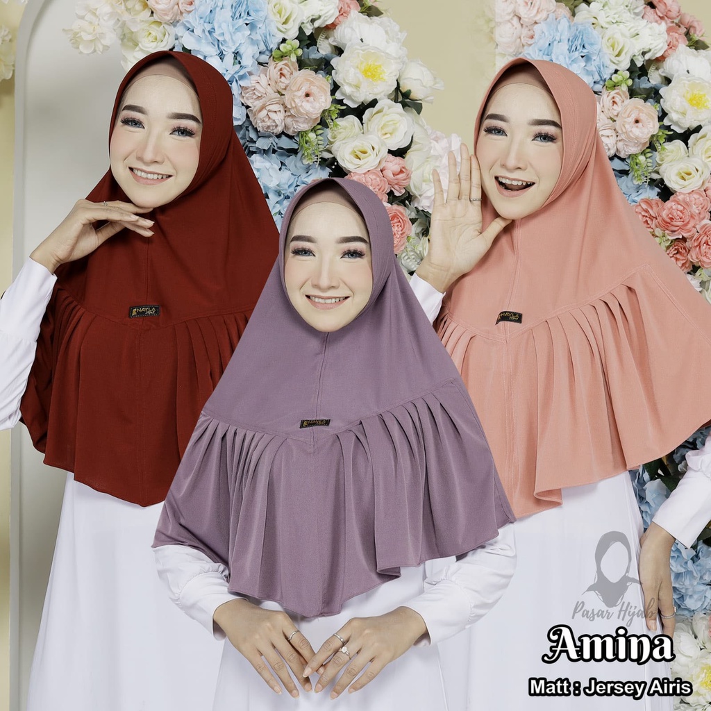 Kerudung Instan Jersey Model Amina Hijab Instan Jersey Airis Jilbab Bergo Termurah Pasar Hija'b