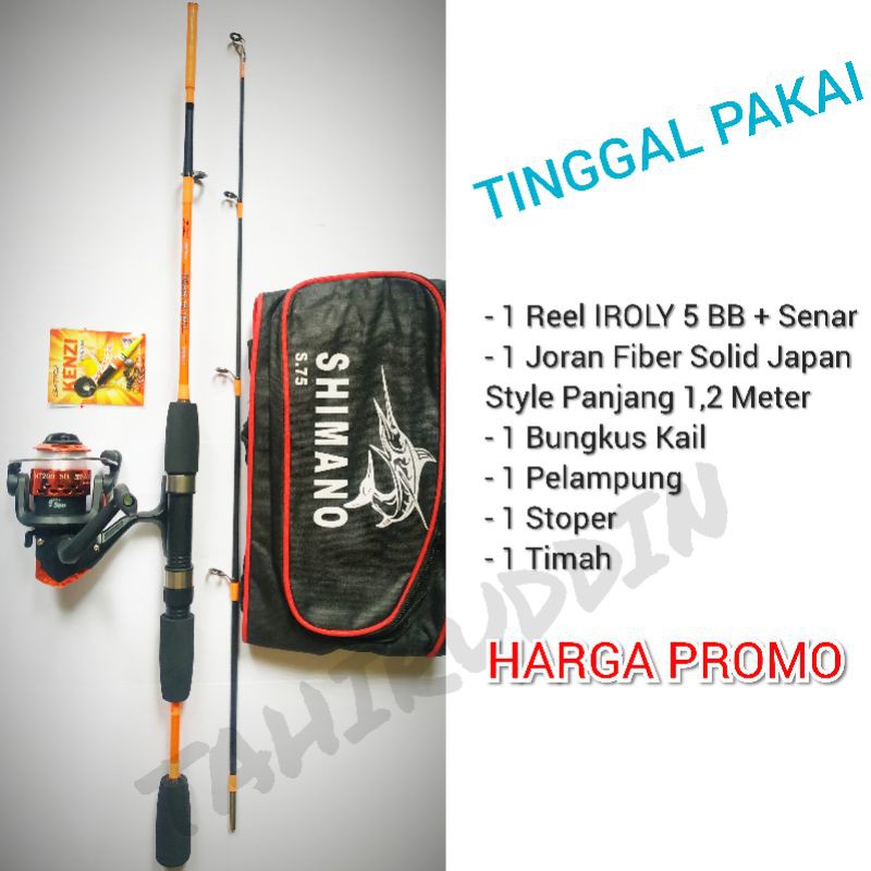 Set Pancing IROLY/AUDREY 5 Bearings + Joran Japan Style Panjang 1,2 meter (Pakai Tas) Harga Promo