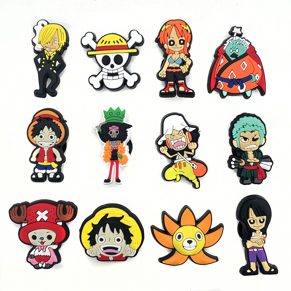 One Piece Luffy Jibbitz Crocs anime pin wanita charms sandal DIY  Aksesoris Bahan Untuk Dekorasi Sepatu Hadiah anak pria