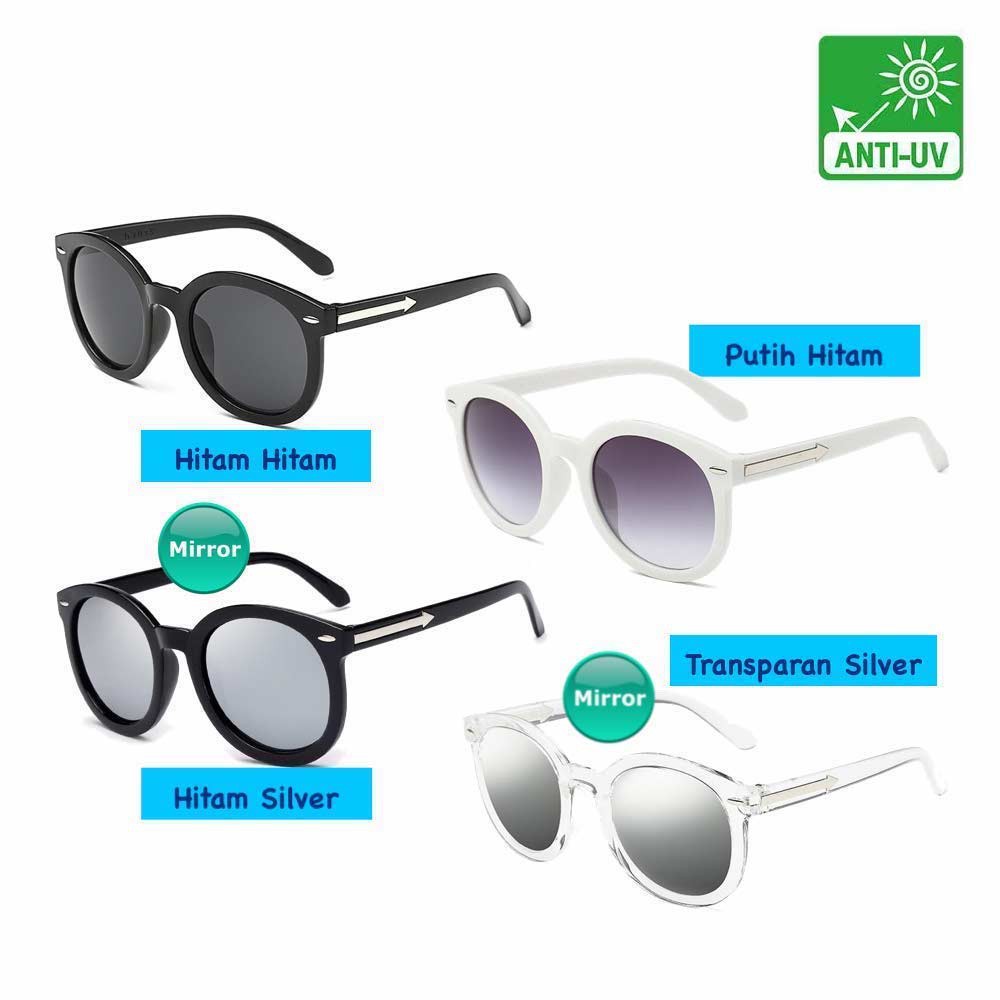 Anti UV 400 Sunglasses [ Transpatan Silver ] Kacamata Wanita - HM389