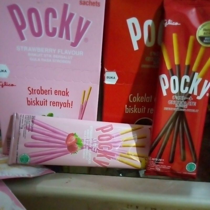 GLICO POCKY MINI HALF 22G SACHET 12 GRAM COKLAT STRAWBERRY CHOCOLATE COOKIES CREAM MAKANAN RINGAN CEMILAN ANAK GROSIR MURAH KILOAN 22 21 12GR GR