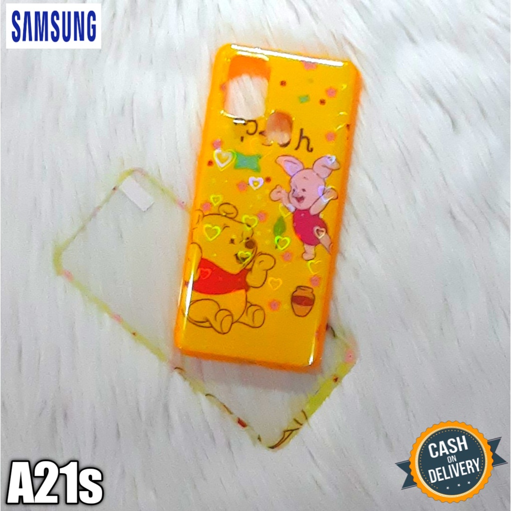 Casing Hp Samsung A21s Case Hp Silikon Hp + Tempered Glass Pelindung Hp Motif Lucu Dan Unik