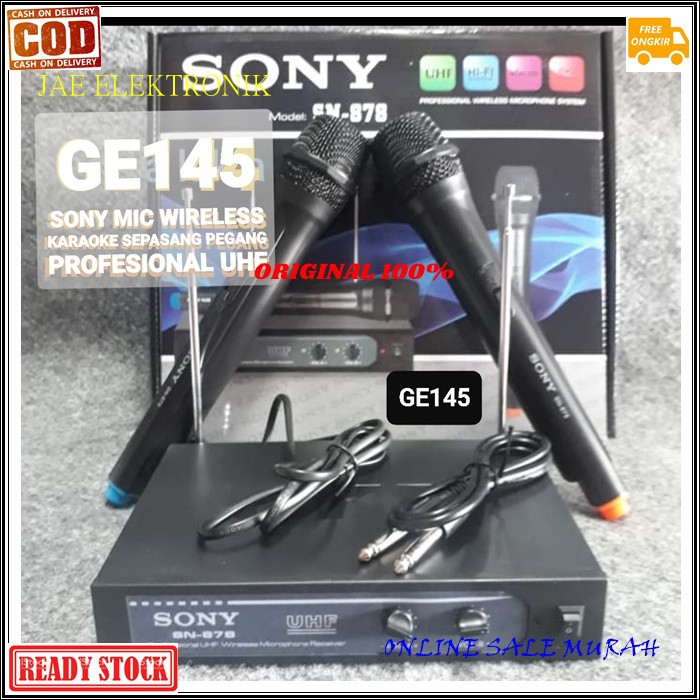 G145 SONY mic wireless karaoke mik sepasang mikrophone Wireles GE145 dual pegang UHF microphone pro 