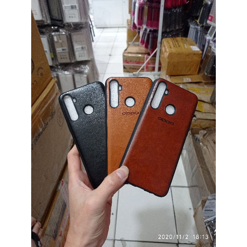 LEATHER CASE / KULIT LOGO FOR REALME 5 / REALME 5i / REALME C3