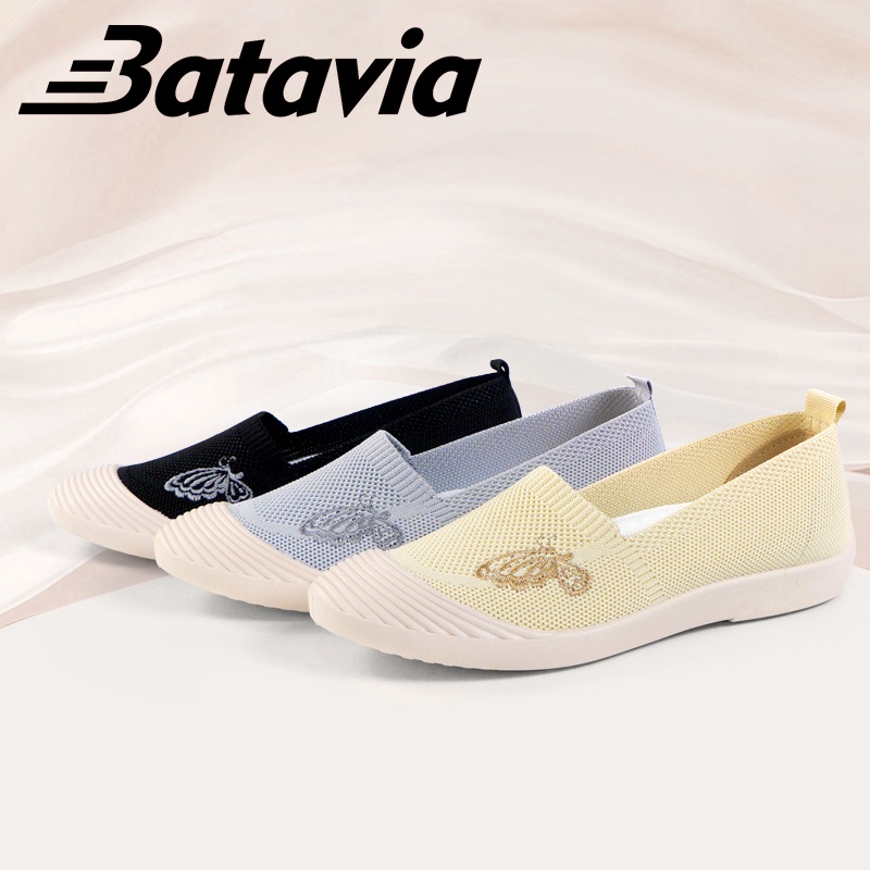 Batavia Sepatu Wanita Penanganan Sisa Sepatu Wanita Terbang Tenunan Bernapas Impor Kain Sepatu Fashion Mesh Ringan Bersol Lembut Sepatu Wanita X/1