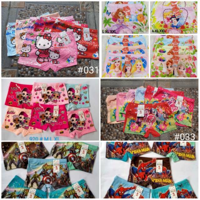 CD boxer anak perempuan sattire LOL/pakaian dalam anak/ celana dalam