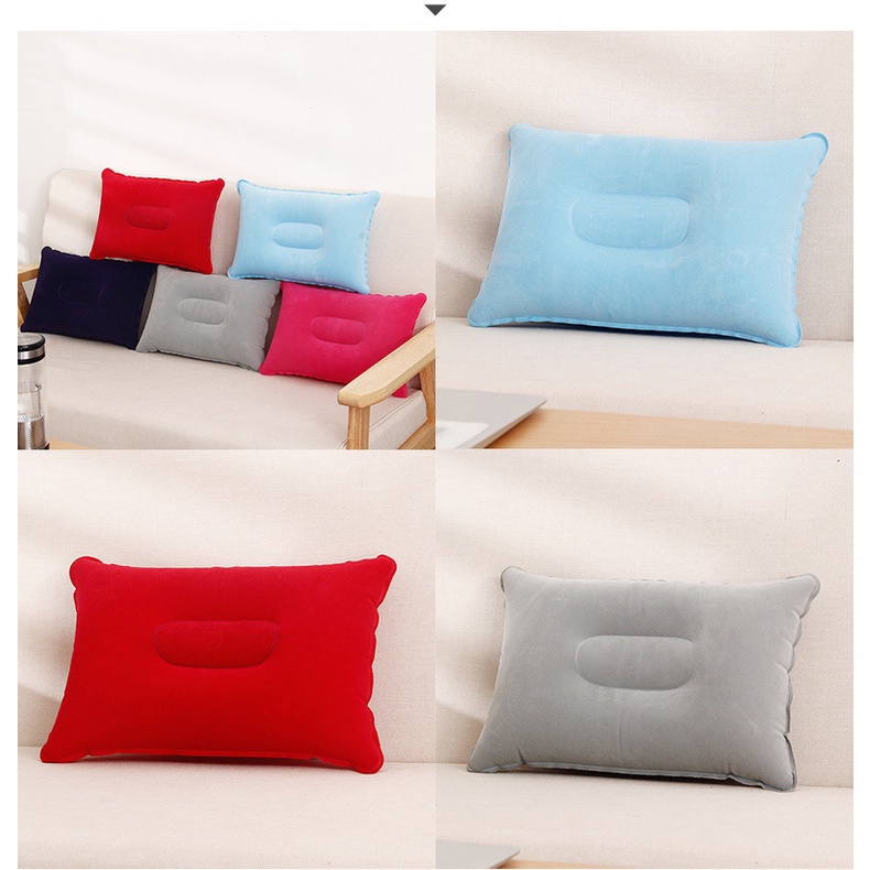 Persegi Panjang Tidur Inflatable Udara Bantal Outdoor Camping Cushion Perjalanan Beludru Bantal Tiup