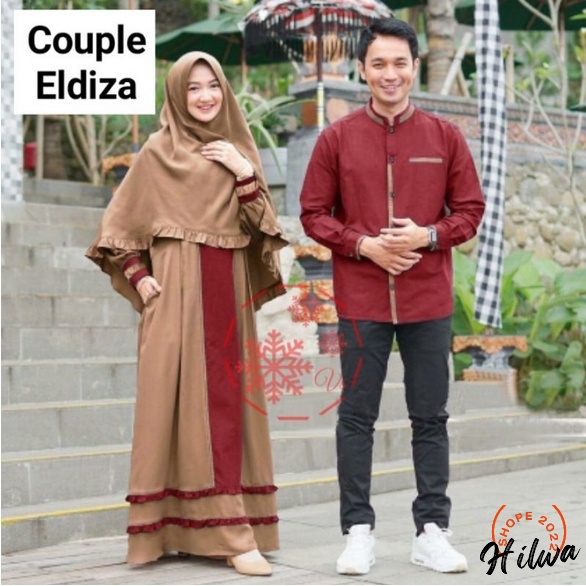 BAJU COUPLE FLANELA SARIMBIT LEBARAN (2022) HAFIZ&HAFIZAH FAMILY GAMIS PLUS KHIMAR BAJU COUPLE