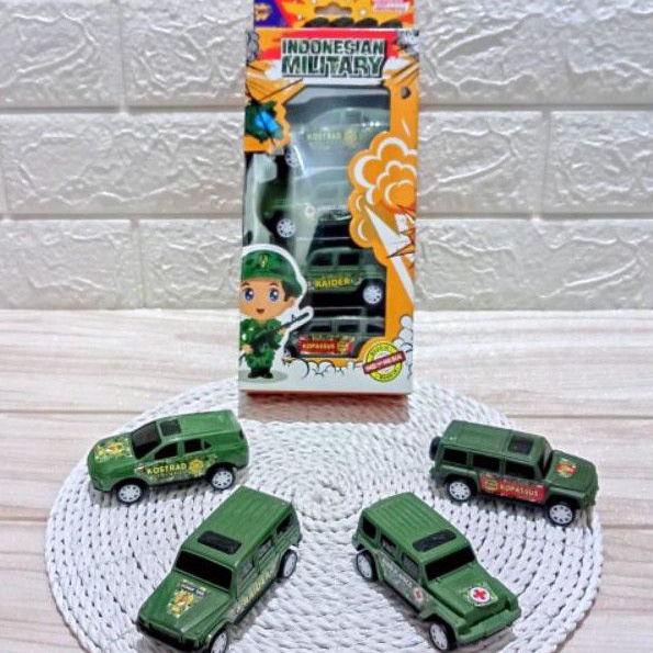 MAINAN MOBIL ISI 4, TNI MILITERY, THOMAS SET, GOGO TOYA, KUALITAS PREMIUM, SNI