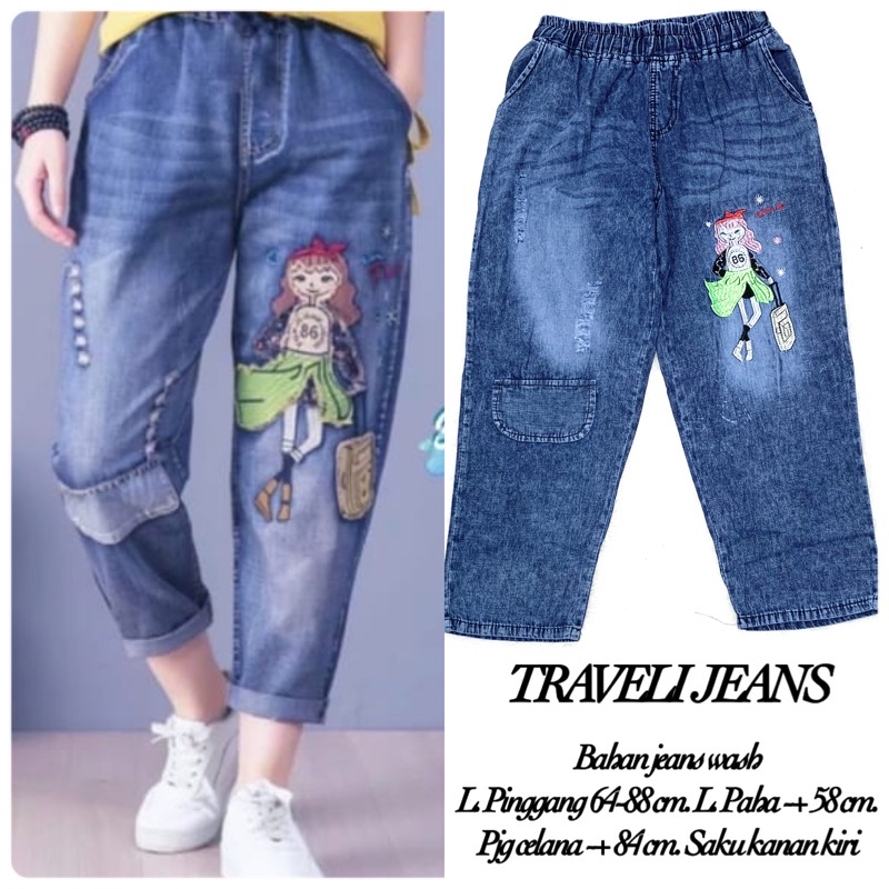 1 KG 3 PCS | DELONIX KULOT JEANS / CELANA KULOT JEANS WANITA / BAWAHAN CEWEK / JIN JINS SNOW-TRAVELI JEANS