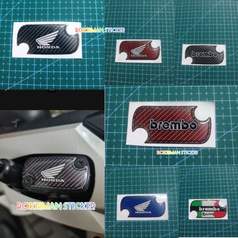 Stiker tutup minyak master rem HONDA BEAT VARIO SUPRA REVO KHARISMA  SOOPY KARBU FI  CS1