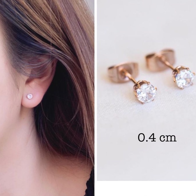 GG Anting Tusuk Diamond Simple Titanium