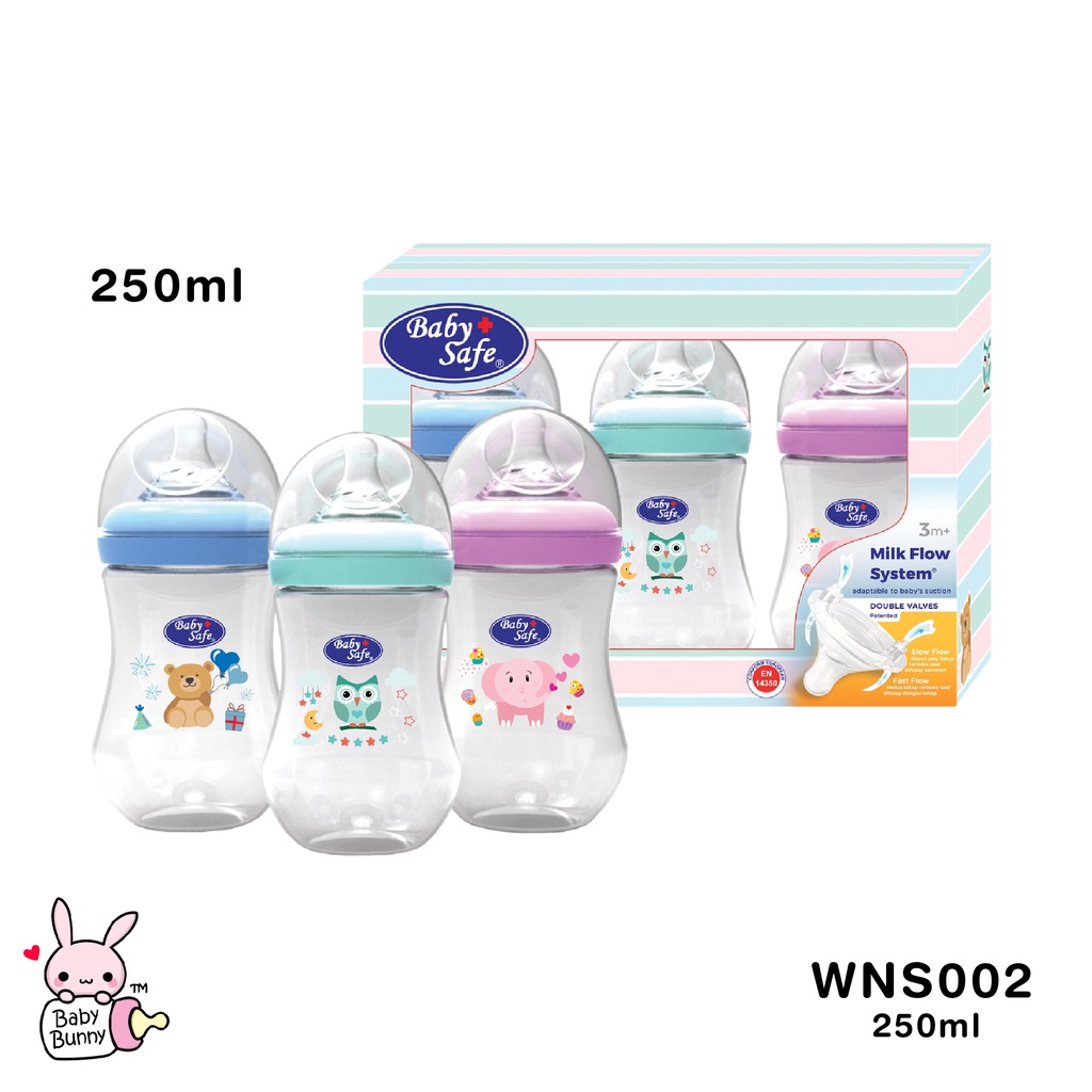 ❤ BELIA ❤ BABY SAFE Wide Neck Bottle WNS01 125ml / 4oz | WNS02 250ml / 8oz | Botol bayi | Dot bayi | Botol Susu | Dot susu bayi | BPOM