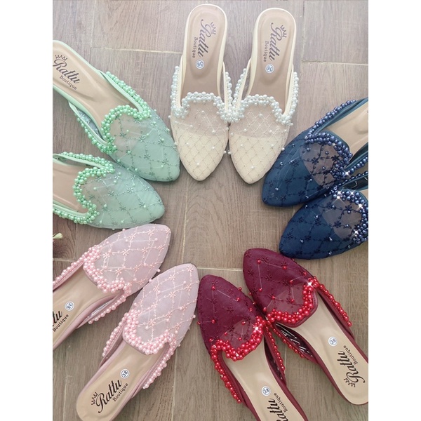 RATTU BOUTIQUE- Termurah!!! Heels 3cm brukat payet Delisa series / sepatu pengantin / sepatu tunangan / sepatu wisuda / sepatu kondangan