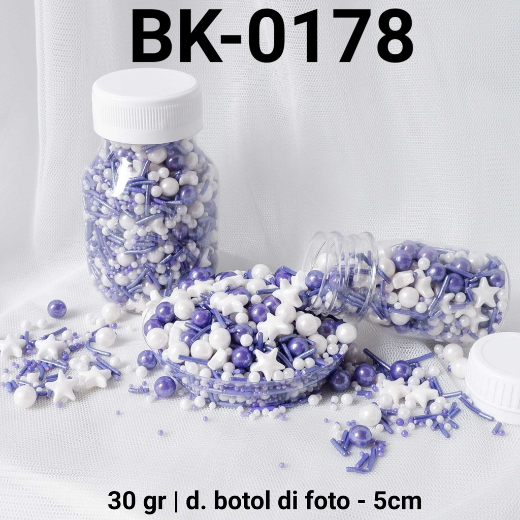 

BK-0178 YBB Sprinkles sprinkle sprinkel 30gr 30 gram mix ungu putih